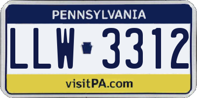 PA license plate LLW3312