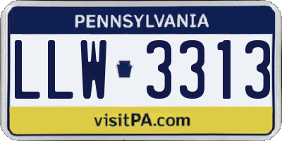 PA license plate LLW3313