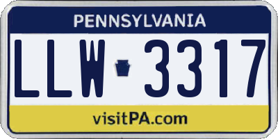PA license plate LLW3317