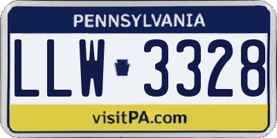 PA license plate LLW3328