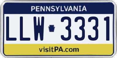 PA license plate LLW3331