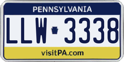 PA license plate LLW3338