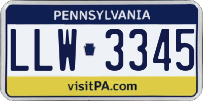 PA license plate LLW3345