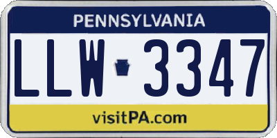 PA license plate LLW3347