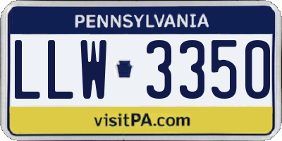 PA license plate LLW3350