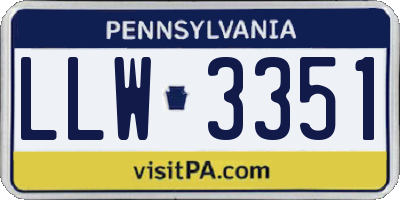 PA license plate LLW3351