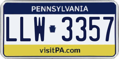 PA license plate LLW3357