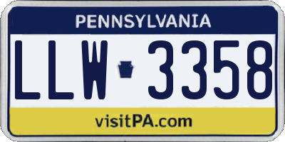 PA license plate LLW3358