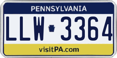 PA license plate LLW3364