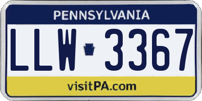PA license plate LLW3367