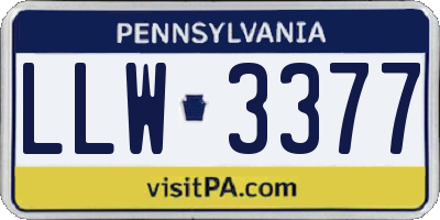 PA license plate LLW3377