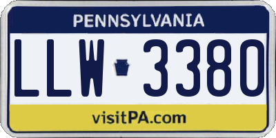 PA license plate LLW3380