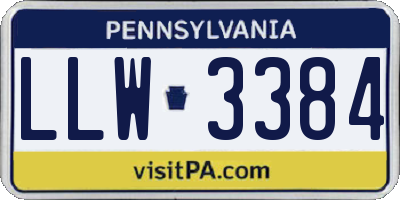 PA license plate LLW3384