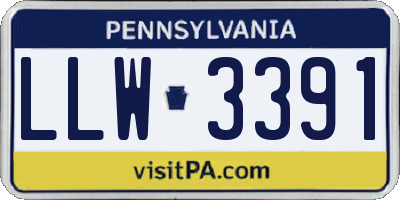 PA license plate LLW3391