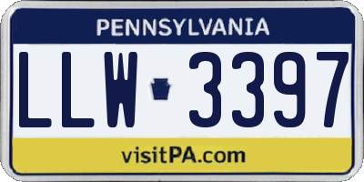 PA license plate LLW3397