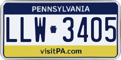 PA license plate LLW3405