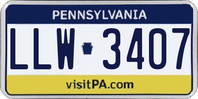 PA license plate LLW3407