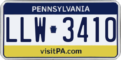 PA license plate LLW3410