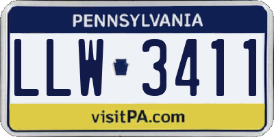 PA license plate LLW3411