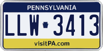 PA license plate LLW3413