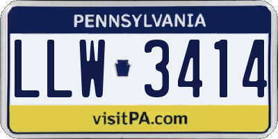 PA license plate LLW3414