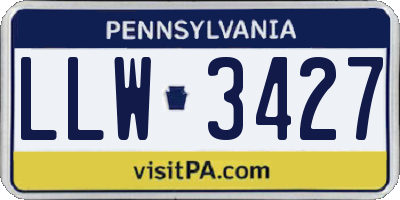 PA license plate LLW3427