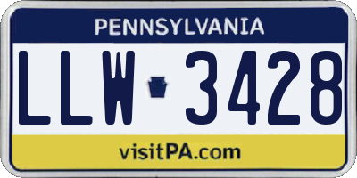 PA license plate LLW3428