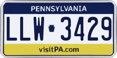 PA license plate LLW3429