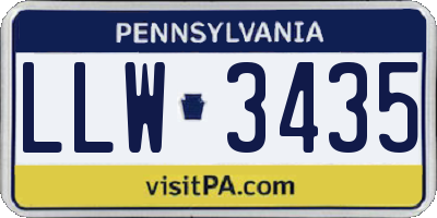 PA license plate LLW3435