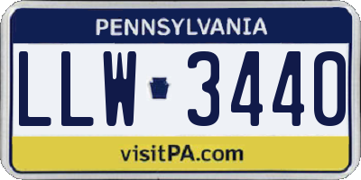 PA license plate LLW3440