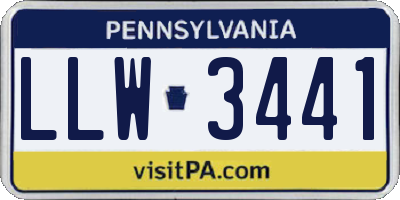 PA license plate LLW3441