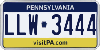PA license plate LLW3444