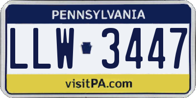 PA license plate LLW3447