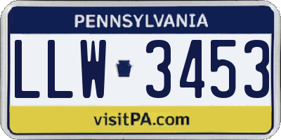 PA license plate LLW3453