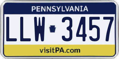 PA license plate LLW3457