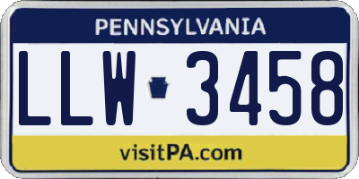 PA license plate LLW3458