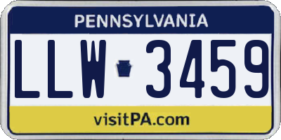 PA license plate LLW3459