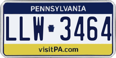 PA license plate LLW3464