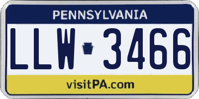 PA license plate LLW3466