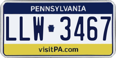 PA license plate LLW3467