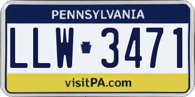 PA license plate LLW3471