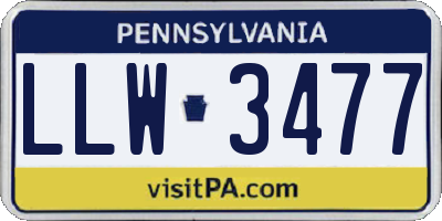 PA license plate LLW3477