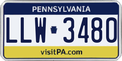 PA license plate LLW3480