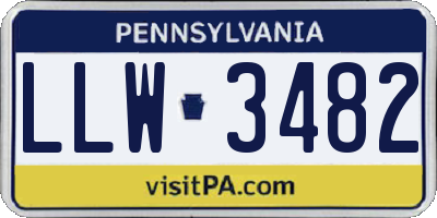 PA license plate LLW3482