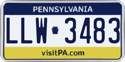 PA license plate LLW3483