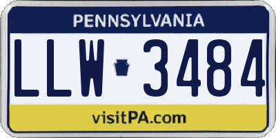 PA license plate LLW3484