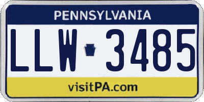 PA license plate LLW3485