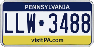 PA license plate LLW3488
