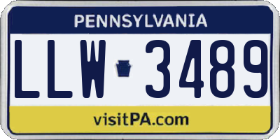 PA license plate LLW3489