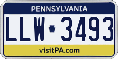 PA license plate LLW3493